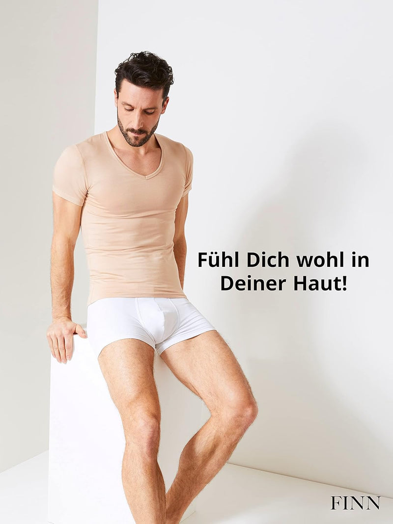 FINN figurformendes Kompressions-Unterhemd Herren - Shapewear Kurzarm Shirt mit Bauch-Weg Effekt - B