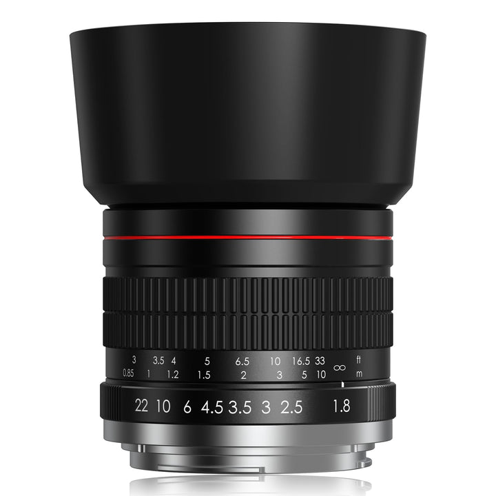 Lightdow F 85mm F1.8 Manuelles Objektiv, für Nikon F Mount Porträtobjektiv, Vollformat und APS-C, Le