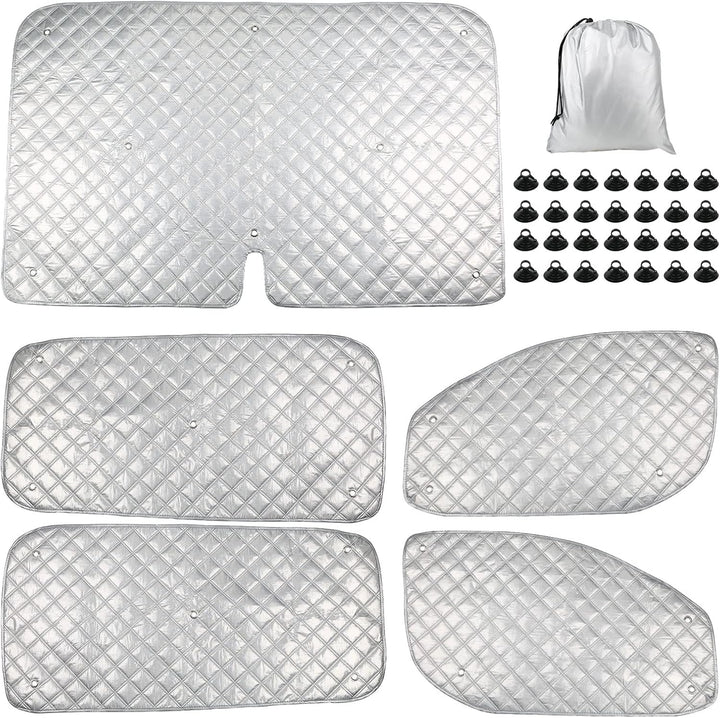 Thermomatte Fahrerhaus Innen für Ford Transit Custom, 5 STK Wasserdicht UV-Proof Sonnenschutz Auto F