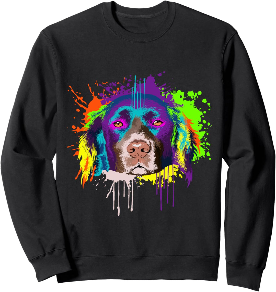 Splash Art Kleiner Münsterländer Hundehalter Geschenk Hunde Sweatshirt