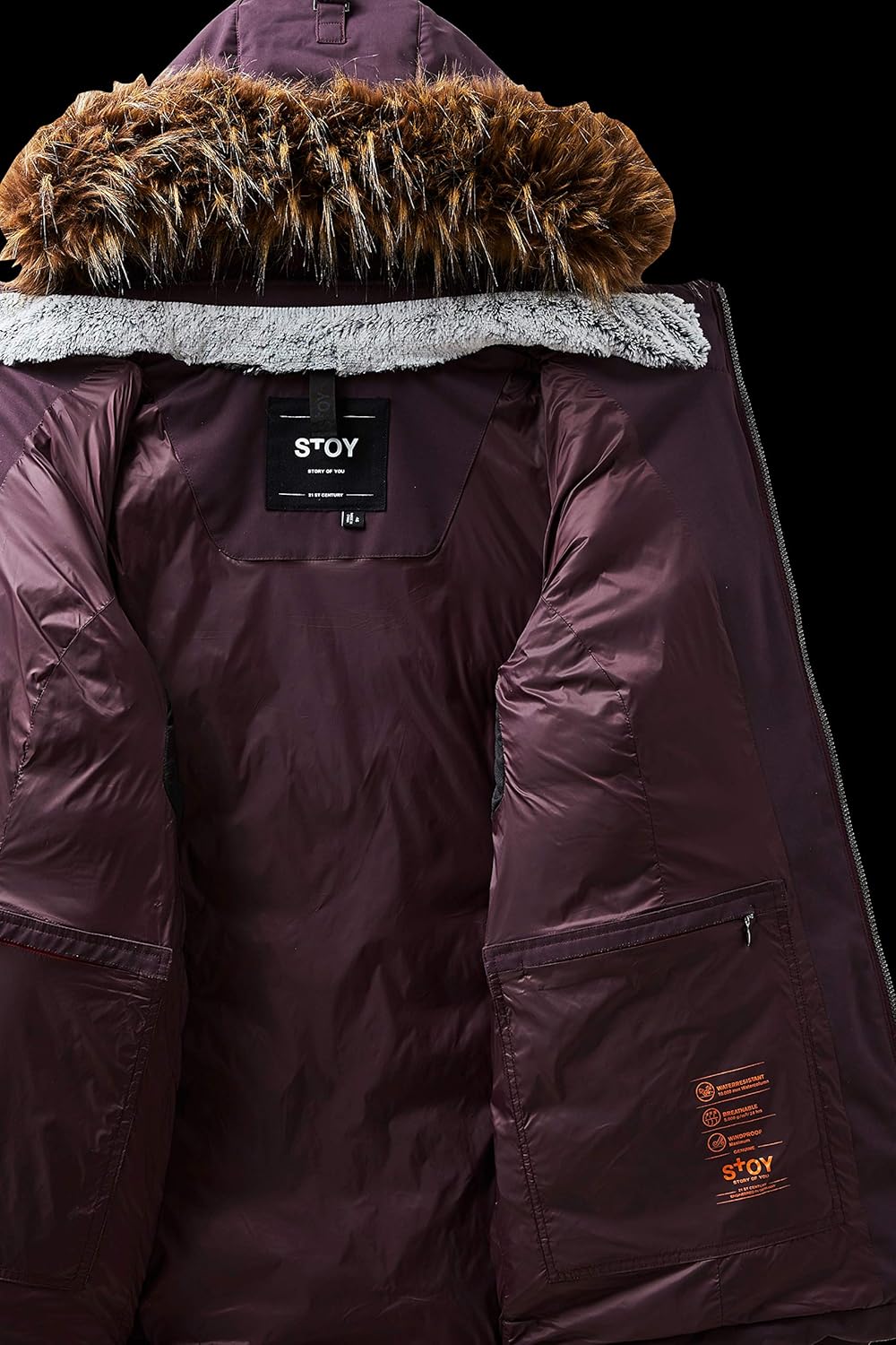 STOY Damen Wmn Quilted Jckt E Jacke In Daunenoptik Mit Abzippbarer Kapuze WMN Quilted JCKT E 46 dark