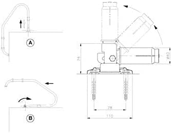 Suinga Gelenkanker mit Platin (verschraubt) für Pooltreppen 08727