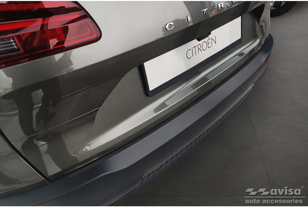 Avisa Schwarz Edelstahl Heckstossstangenschutz kompatibel mit Citroën C5 X 2021- 'Ribs'