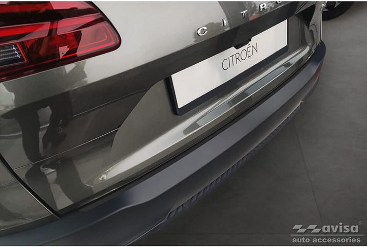 Avisa Schwarz Edelstahl Heckstossstangenschutz kompatibel mit Citroën C5 X 2021- 'Ribs'