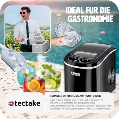 TecTake Eiswürfelmaschine -Diverse Farben-, Schwarz