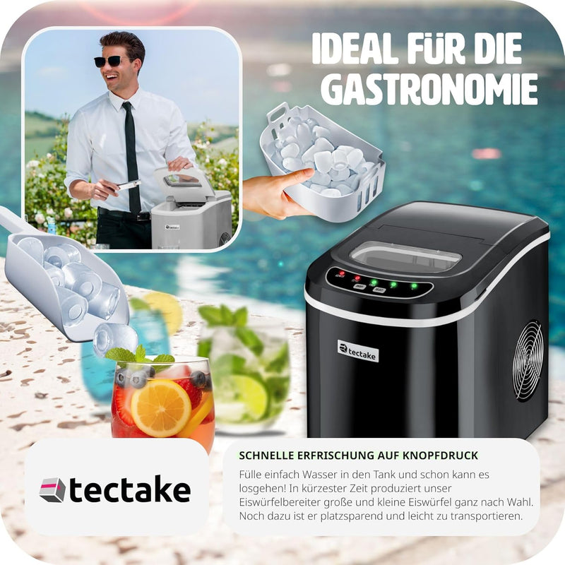 TecTake Eiswürfelmaschine -Diverse Farben-, Schwarz