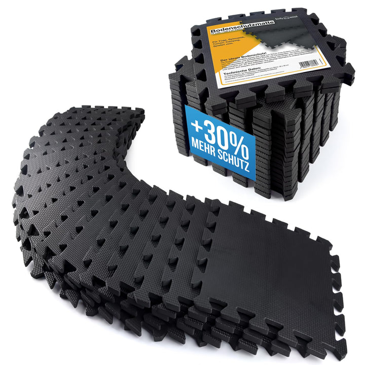 Boden-Schutzmatten XXL Set; Fitnessmatte Bodenschutz Puzzle-Matte; Unterlegmatte für Fitnessgeräte T