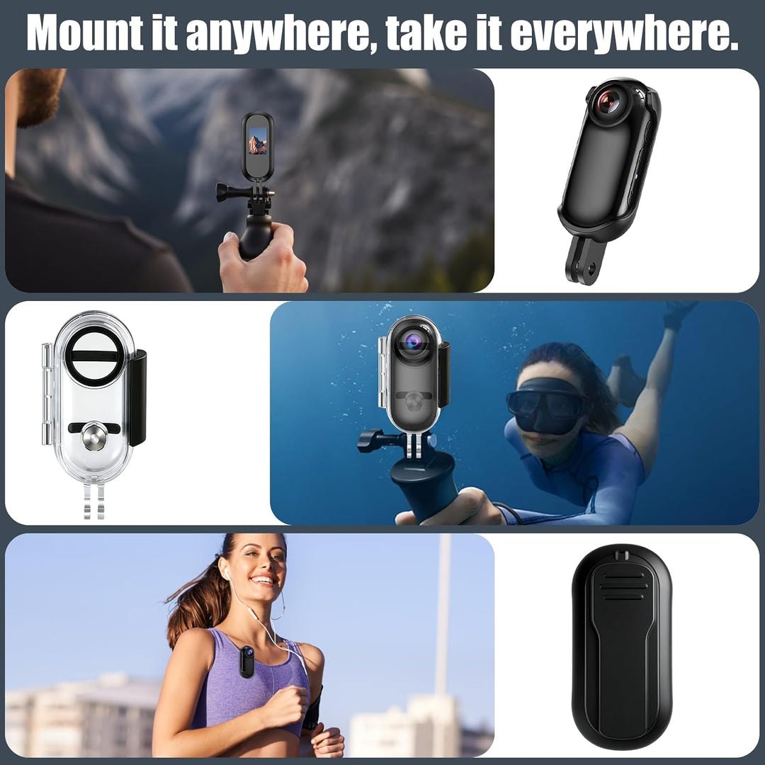OBEST Mini Action 4K Unterwasserkamera, Mini wasserdichte WiFi Cam, Helmkamera für Fahrrad und Motor