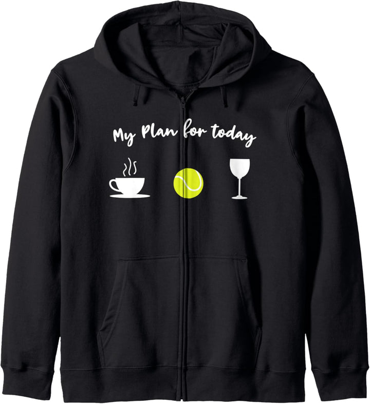 Tennis und Wein - Mein Plan für heute - Tennisspieler Kapuzenjacke
