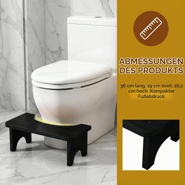 Zuxbolf Toilettenhocker aus Bambusholz Toilettenhocker Erwachsene Kackhocker für Verbesserten Stuhlg