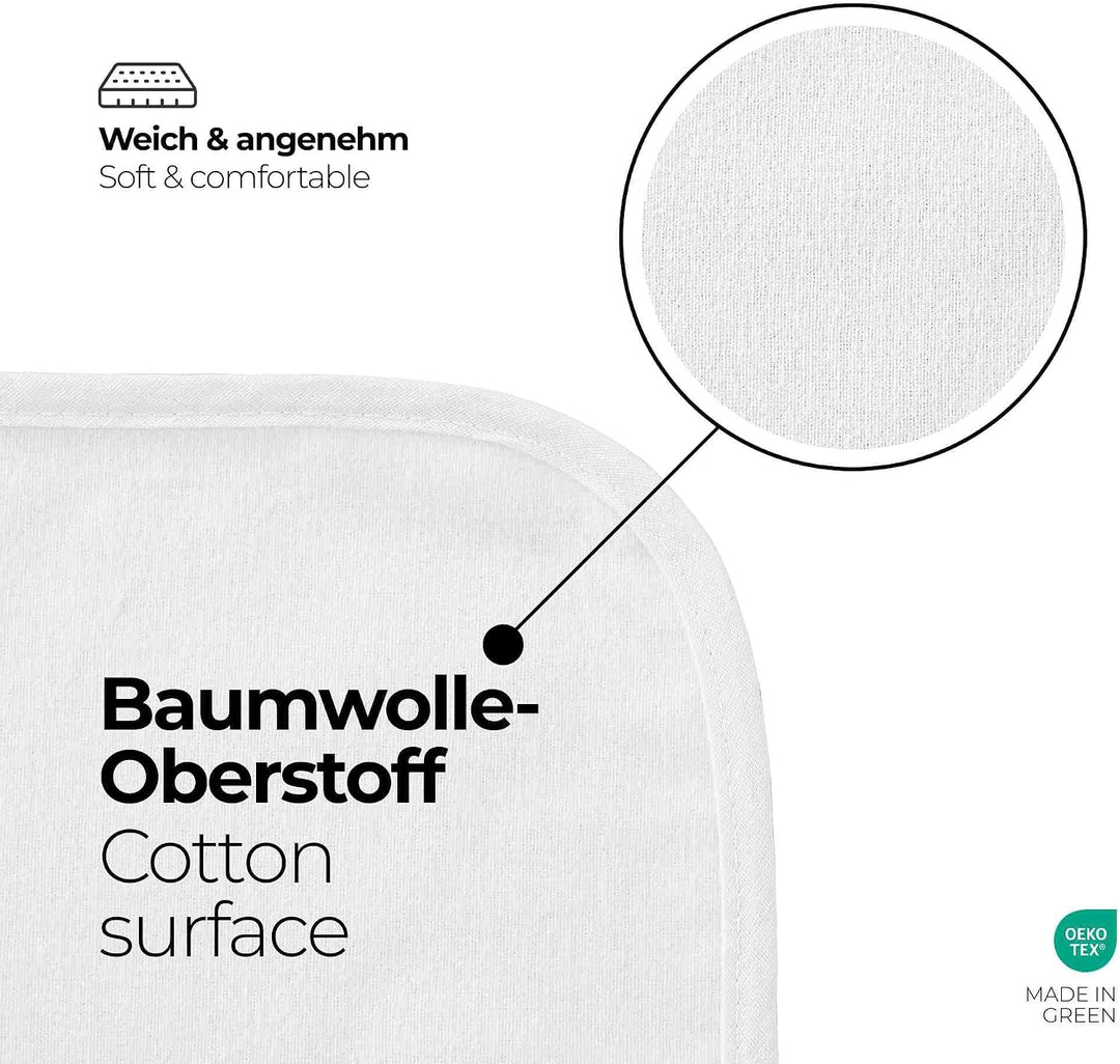 etérea Molton Matratzenschoner 200x200 cm - wasserundurchlässige Matratzenauflage - Matratzenschutz