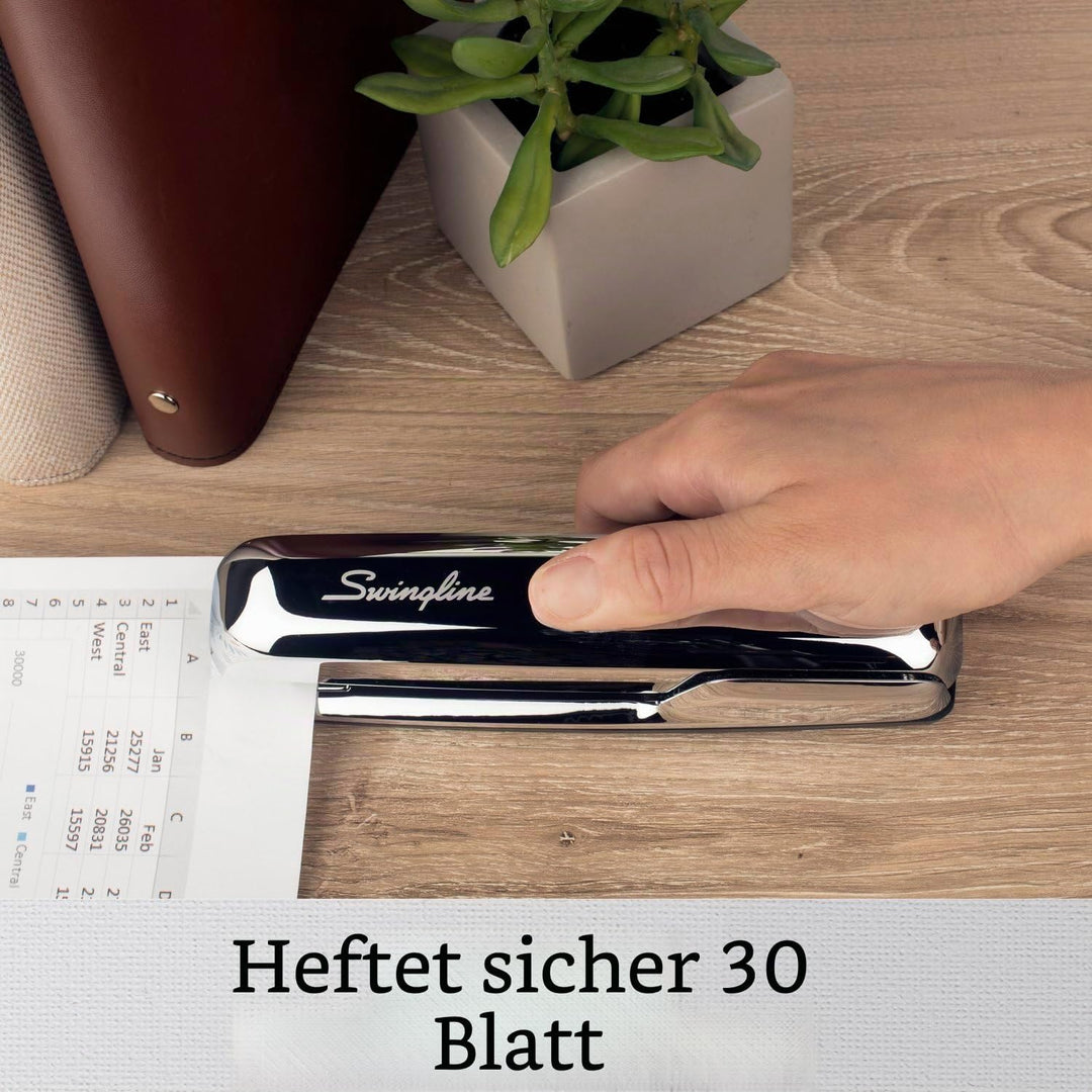 Swingline Heftgerät, 747 Iconic Desktop Heftgerät, 25 Blatt Kapazität, Schreibtisch, Büro, Chrom (74