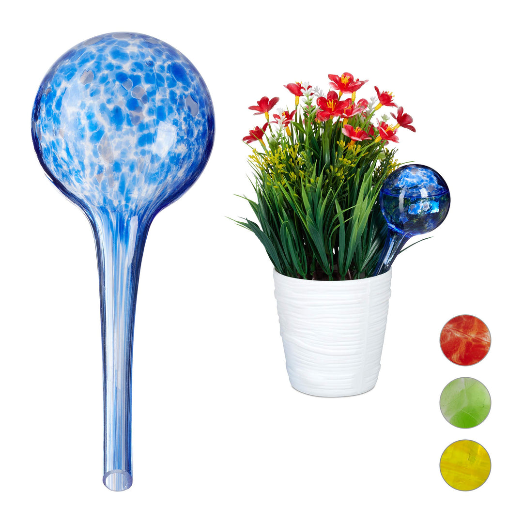 Relaxdays 10 x Bewässerungskugel im Set, dosierte Bewässerung Pflanzen u. Blumen, Giesshilfe Büro, U