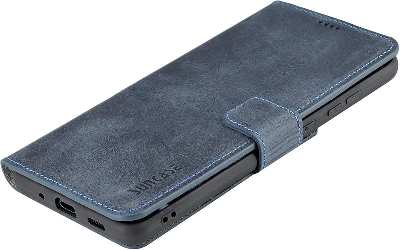 Suncase Book-Style Hülle kompatibel mit Samsung Galaxy S20 Ultra Leder Tasche (Slim-Fit) Lederhülle