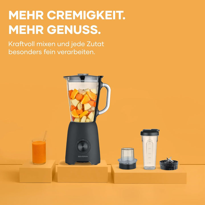 Severin Standmixer, Smoothie Maker, Blender elektrisch, 1,5L, 2 Stufen, Impulsfunktion, spülmaschine