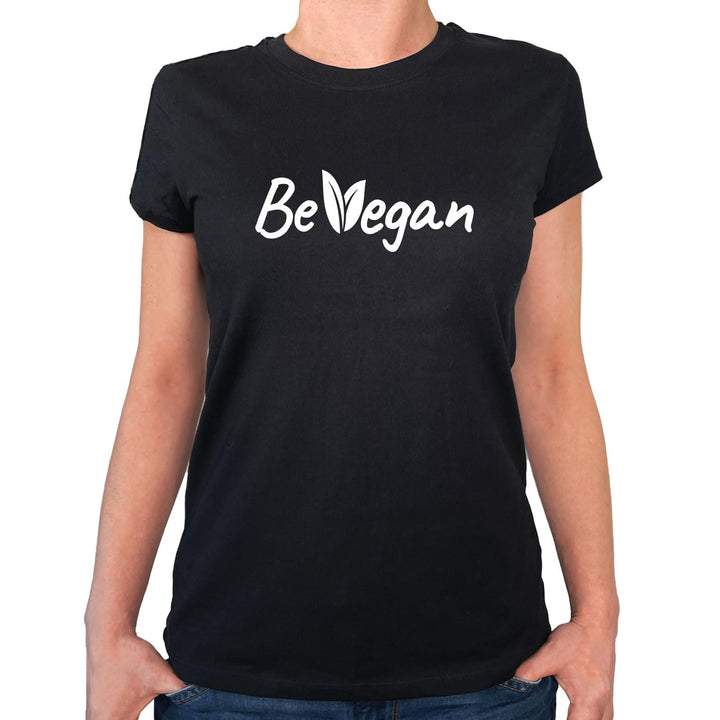 huuraa Damen T-Shirt Be Vegan Blätter Geschenk Oberteil Grösse XS-XXL Bio Baumwolle Fairtrade Be Veg