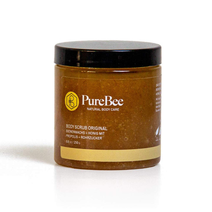 Bienenwachs, Propolis & Honig Körperpeeling | 2-in-1: Reinigung + Body Lotion | Mit Jojoba-, Avocado