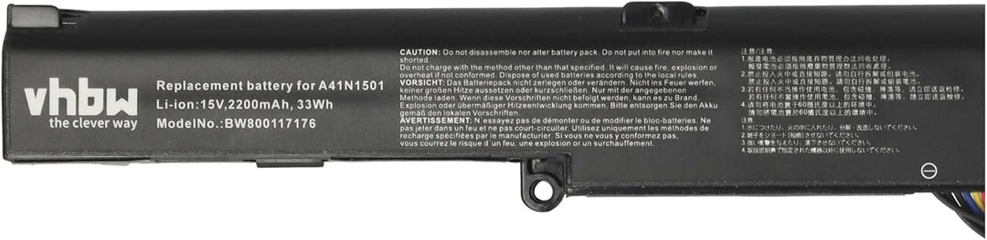 vhbw Akku kompatibel mit Asus N752VX-GC116T, N752VX-GC120T, N752VX-GC128T, N752VX-GC131T Notebook (3