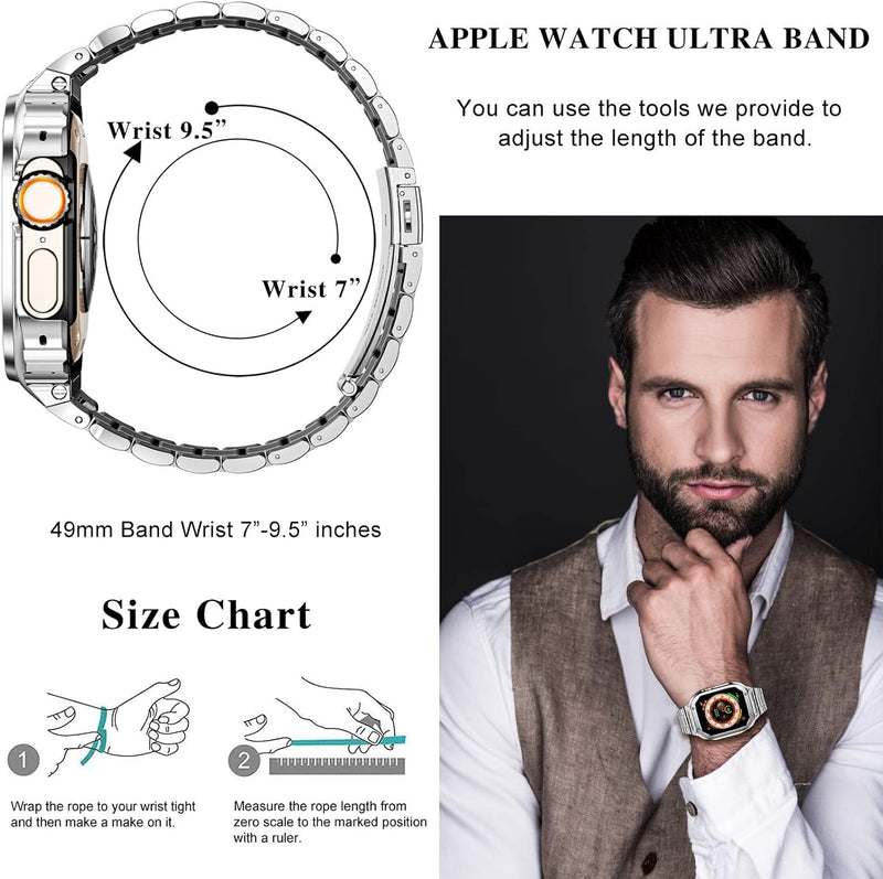 HASLFM Apple Watch Ultra Armband mit Gehäuse Kompatibel für Apple Watch Ultra/Ultra 2(49mm), Robuste