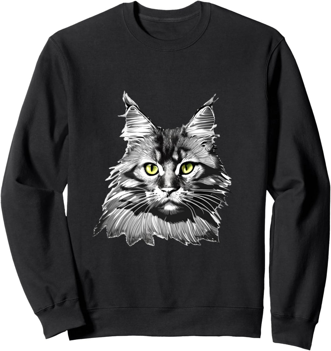 Maine Coon Katzendesign für Katzenhalter und Katzenmamas Sweatshirt