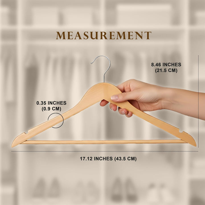 Utopia Home Premium Kleiderbügel Holz 20 Stück, Holzbügel mit 360 Grad Drehbarem Haken, Rutschfester