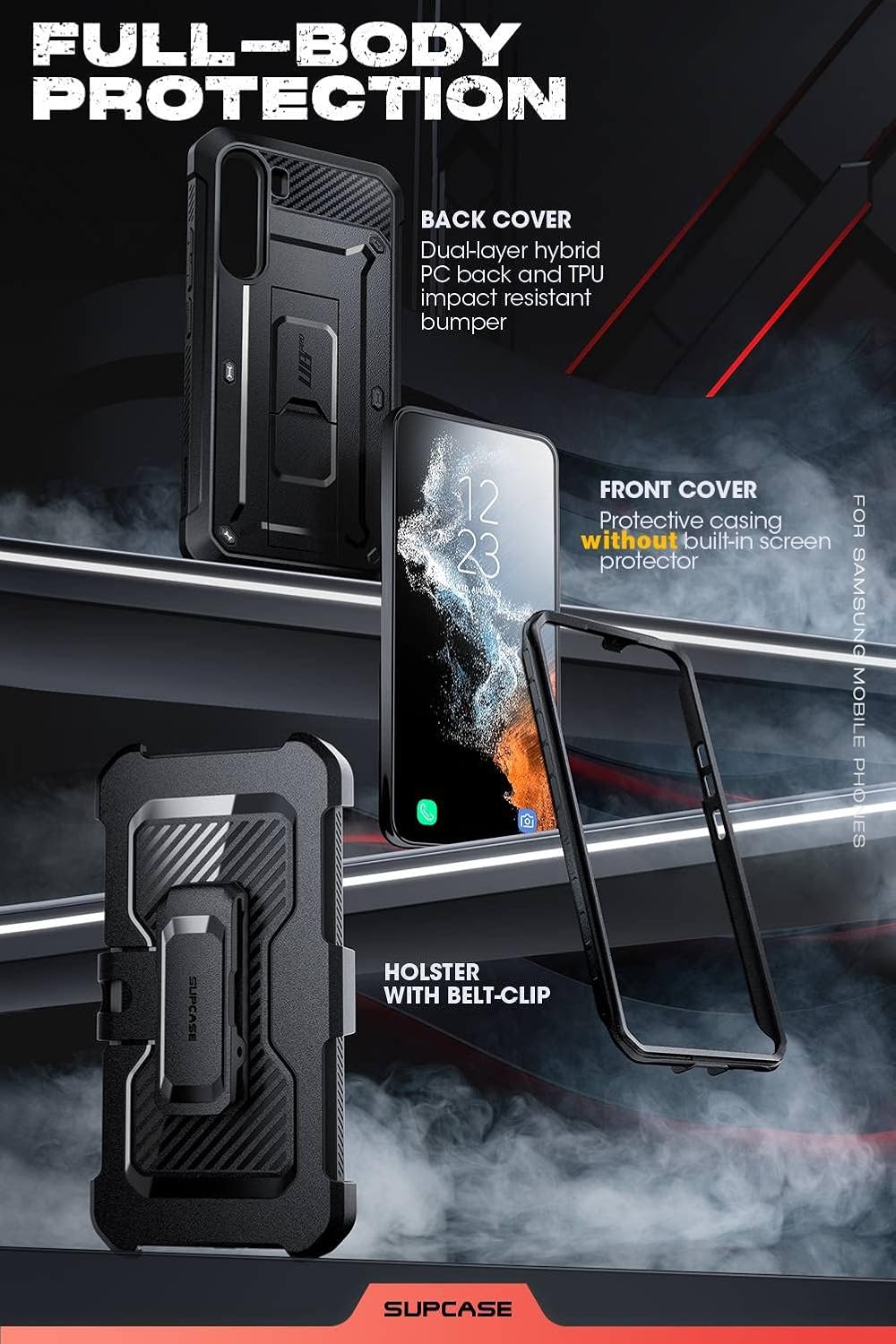 SupCase Outdoor Hülle für Samsung Galaxy S23 5G Handyhülle Bumper Case Rugged Schutzhülle Cover [Uni