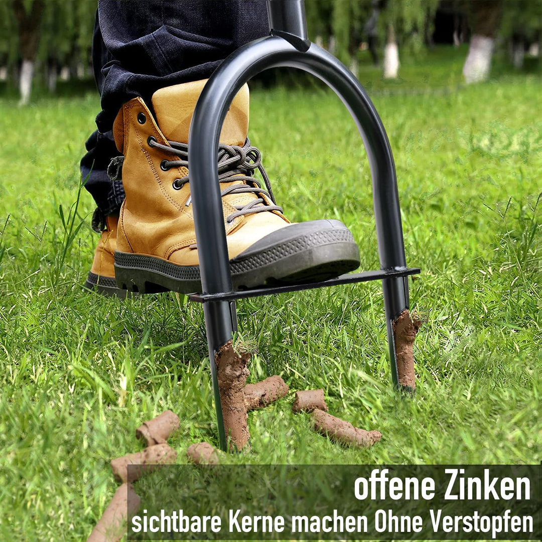 Jardineer Aerifizierer für Rasen, Rasenlüfter Manuell Ohne Verstopfen, Langlebiger Rasenbelüfter und