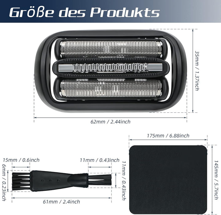 Scherkopf für Braun Series 5/6 53B, Ersatzkopf für Elektrorasierer, Ersatzscherteil Kompatibel mit R