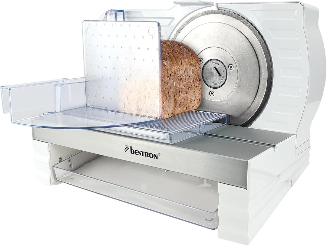 Bestron Brotschneidemaschine, mit RSG-Edelstahlklinge – Made in Germany, stufenlose Schnittstärkenei