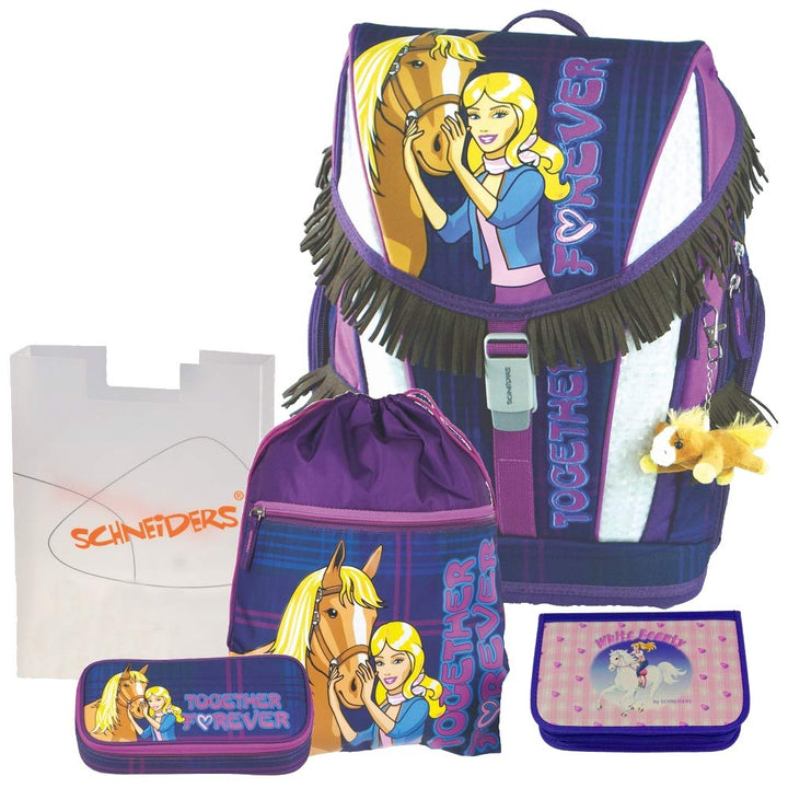 Schneiders Together Forever - Horse Pferd - TOOLBAG Soft Schulranzen-Set 5tlg. mit FEDERMAPPE - 7841
