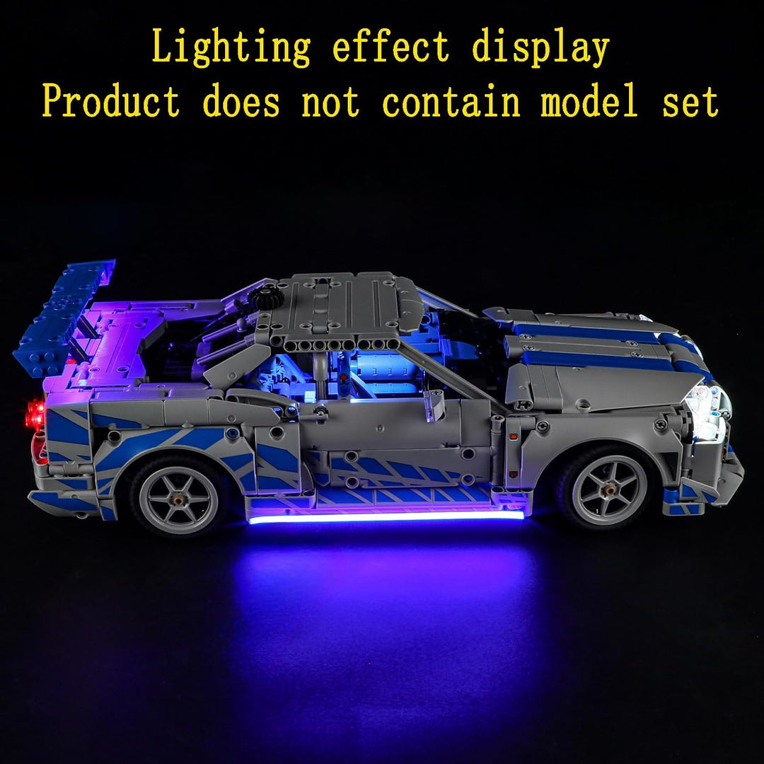 GEAMENT LED Licht-Set Kompatibel mit Lego 2 Fast 2 Furious Nissan Skyline GT-R (R34) Flitzer (Car) T