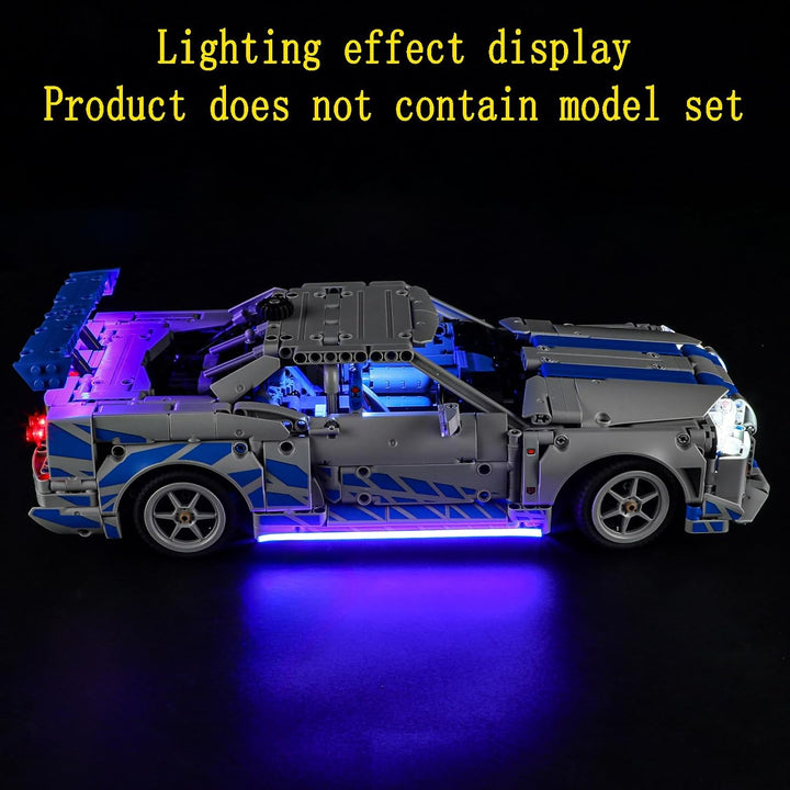 GEAMENT LED Licht-Set Kompatibel mit Lego 2 Fast 2 Furious Nissan Skyline GT-R (R34) Flitzer (Car) T