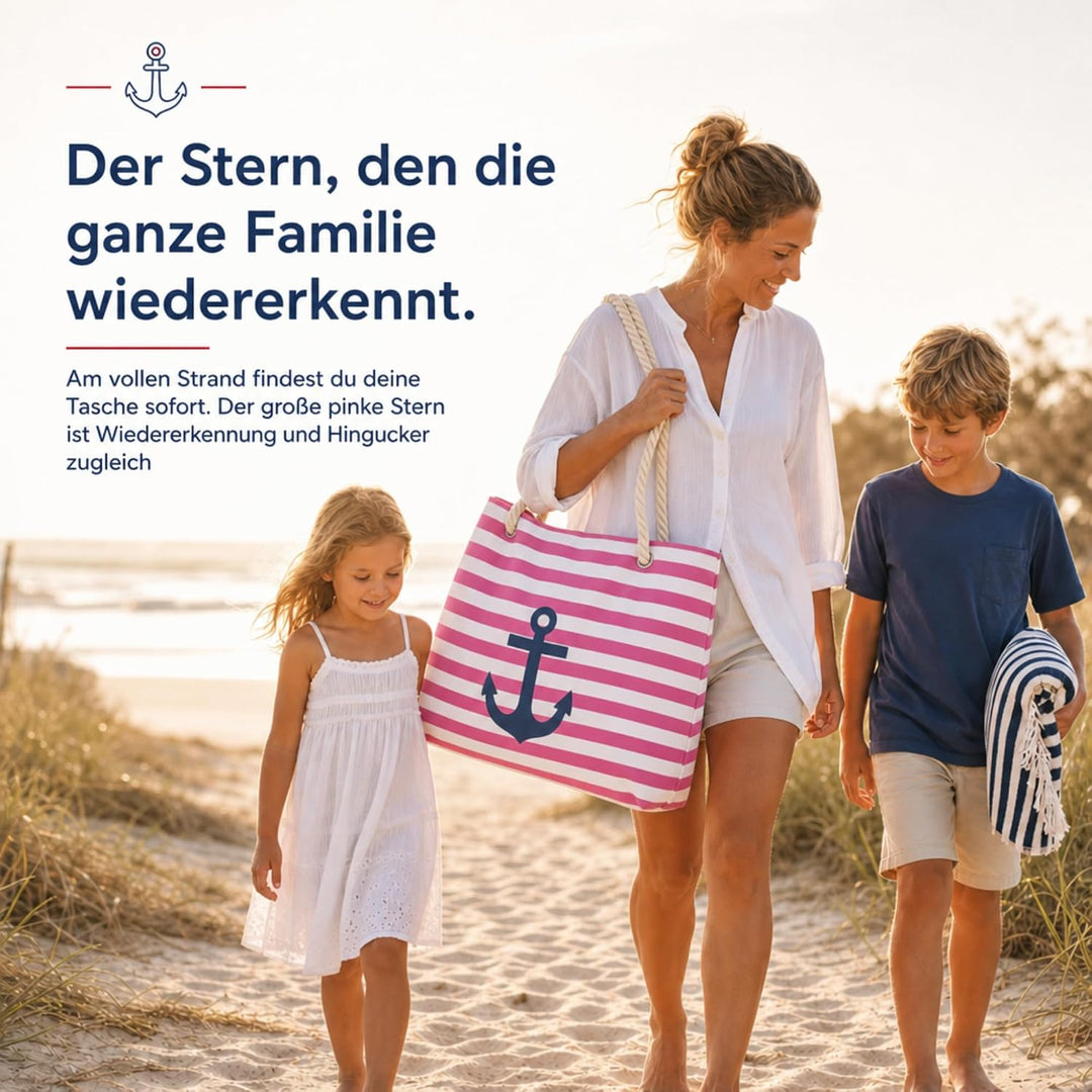 Sonia Originelli Strandtasche Weekender Shopper maritim gestreift bedruckt Seilkordeln