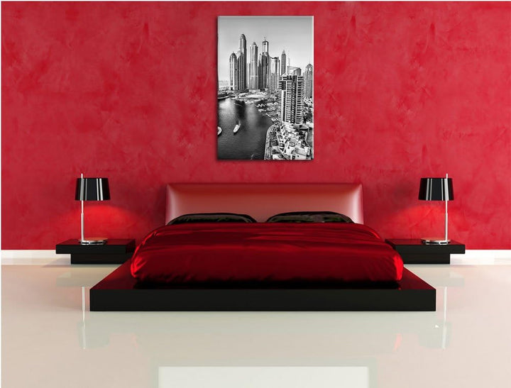 Pixxprint Dubai Metropole als Leinwandbild/Grösse: 100x70 / Wandbild/Kunstdruck/fertig bespannt, 100