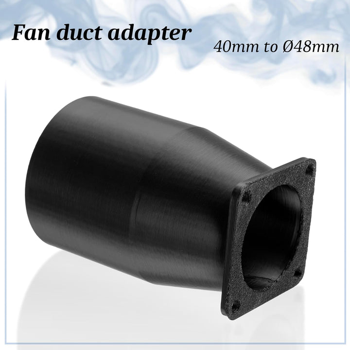 AERZETIX Quadratisch-Rund-Adapter für Luftstrom für Lüftungskanal 40x40 mm Ø48 mm aus ABS-Kunststoff