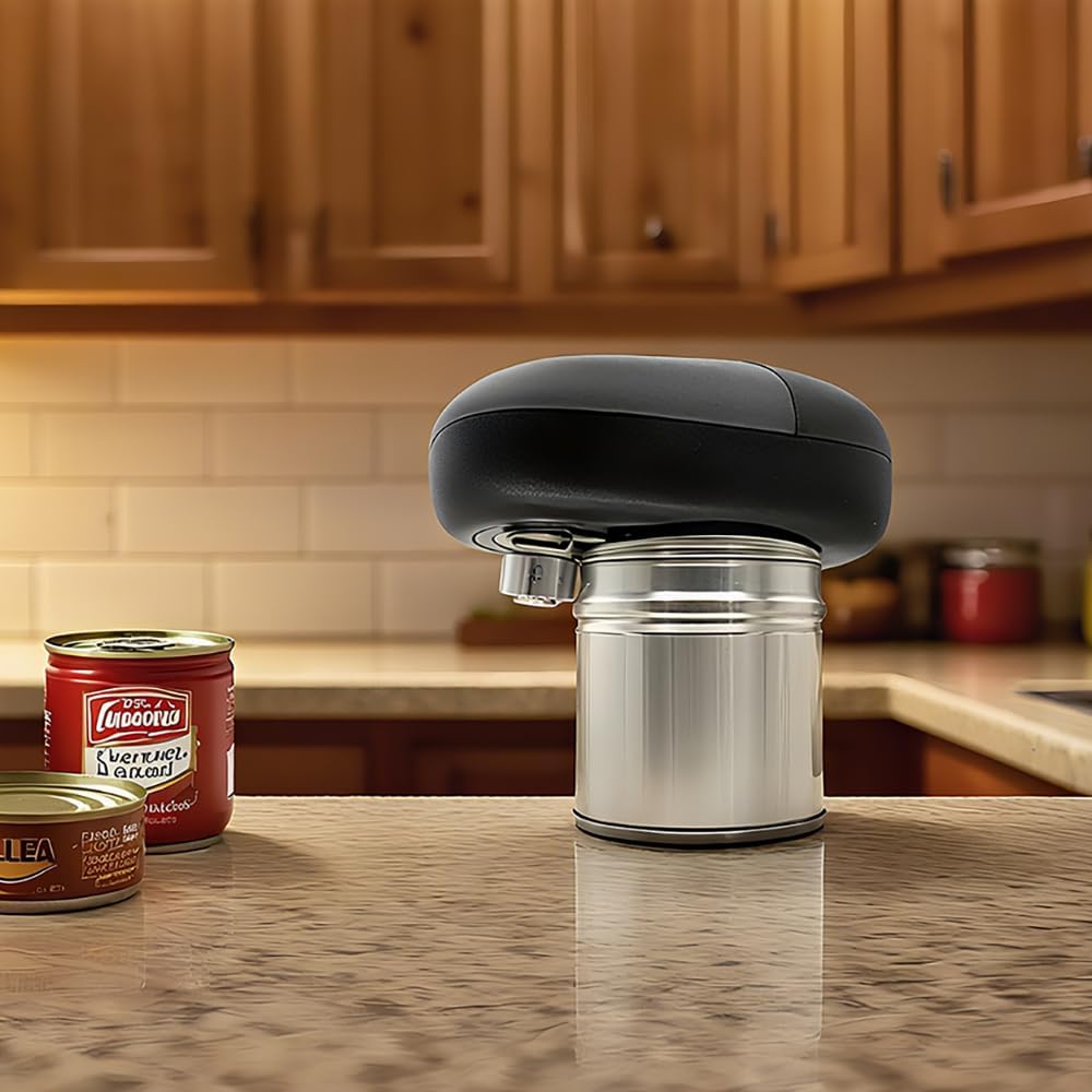 Automatisches Dosenöffner-Set, Öffnen Sie Ihre Dosen auf Knopfdruck, mit glatten Kanten, lebensmitte