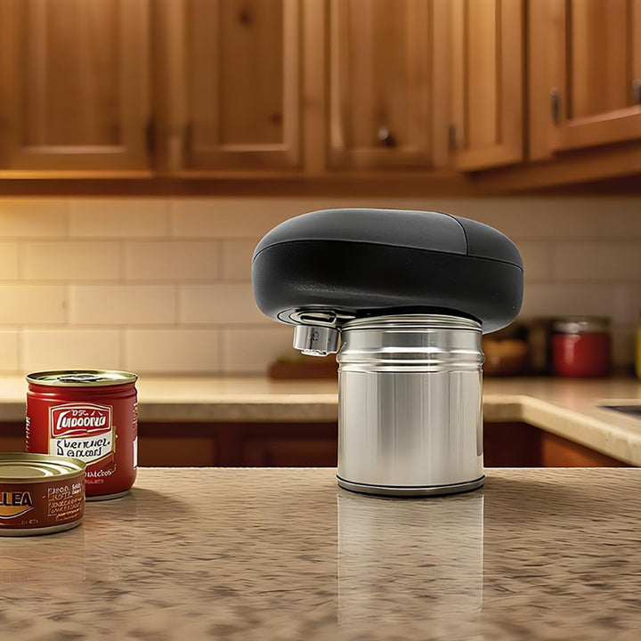 Automatisches Dosenöffner-Set, Öffnen Sie Ihre Dosen auf Knopfdruck, mit glatten Kanten, lebensmitte