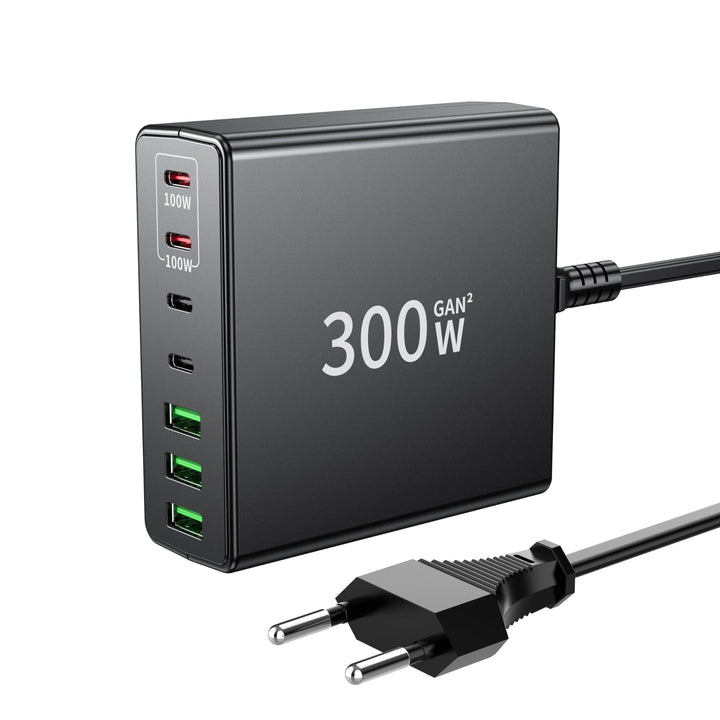 FINIBO USB C Ladegerät 300W: 7-Ports USB schnellladegerät mehrfach mit 4 USB-C und 3 USB-A, USB c la