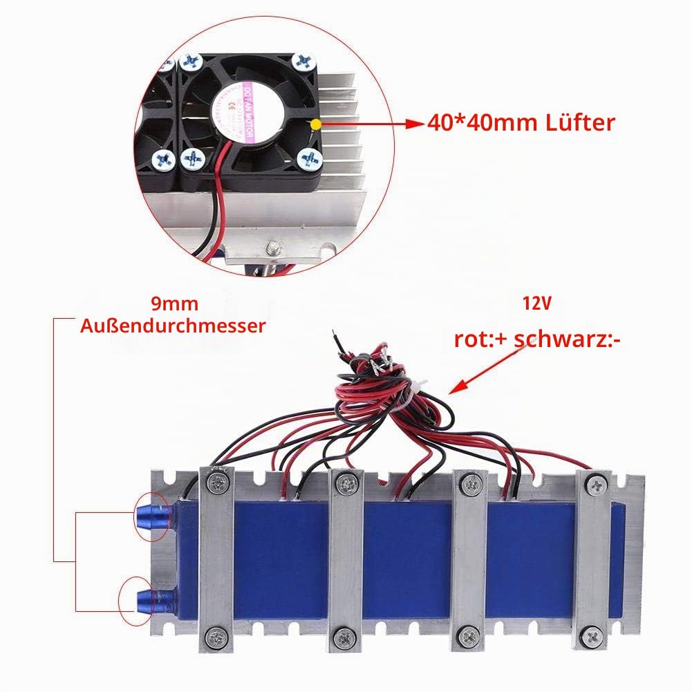 12V 4 Chip TEC1 12706 Thermoelektrischer Kühler Kit, Halbleiter-Kühlblech für DIY Kühlanlagen