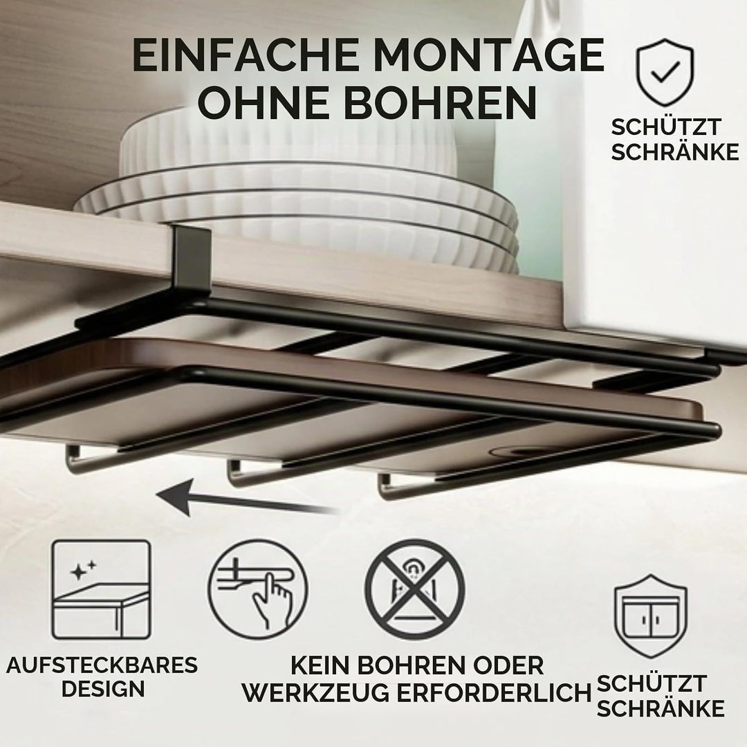 Greensen Hängeregal aus Kohlenstoffstahl für die Küche Unter Dem Schrank, Platzsparender Schneidebre