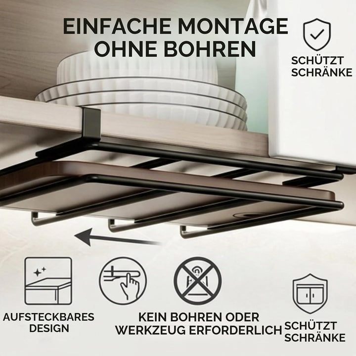Greensen Hängeregal aus Kohlenstoffstahl für die Küche Unter Dem Schrank, Platzsparender Schneidebre