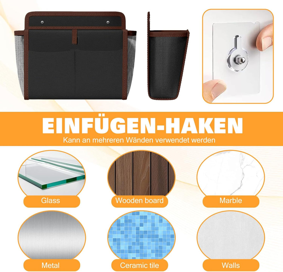 TWSOUL 2 Stück Wohnwagentür Organizer, Hängeorganizer, Schwarz Wandtasche, Hängende Aufbewahrungstas