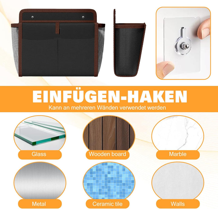 TWSOUL 2 Stück Wohnwagentür Organizer, Hängeorganizer, Schwarz Wandtasche, Hängende Aufbewahrungstas