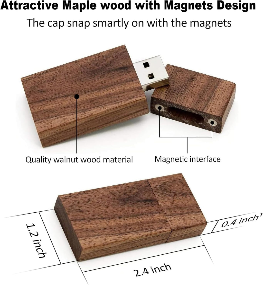 5 Pack Rechteck Walnuss Holz 2.0 USB Flash Drive 32GB USB Disk Memory Stick mit Holz 2.0/32GB Walnut