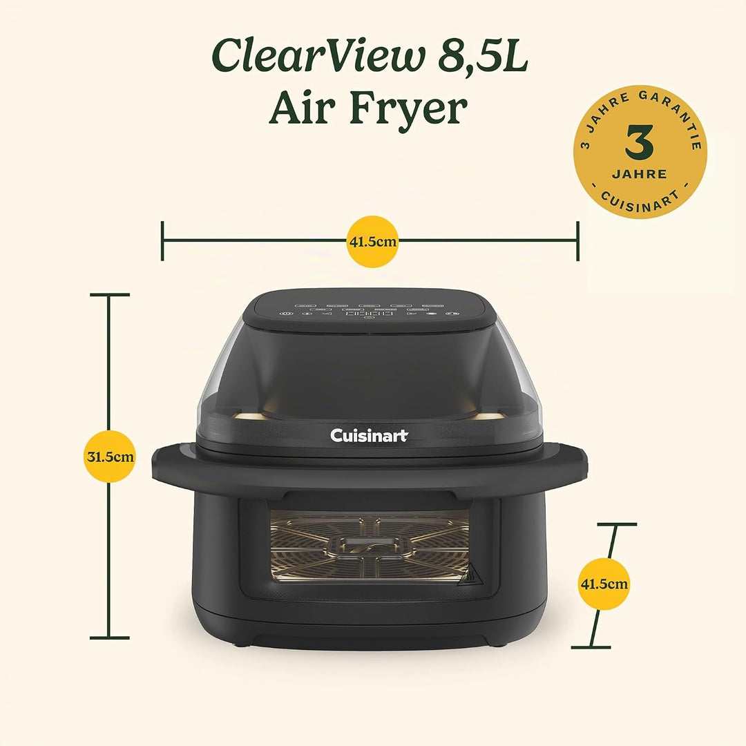 Cuisinart ClearView Heissluftfritteuse I Airfryer Volle Sicht – 280° Sichtfenster I PFAS‑frei I 8,5L