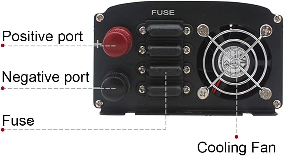 Yinleader Spannungswandler 12V/24V auf 230V 1500W / 3000W Wechselrichter mit 2 EU Steckdosen 1 USB u