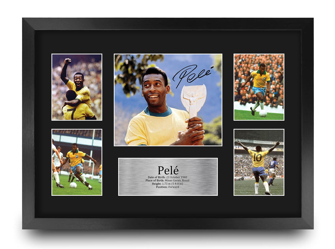 HWC Trading FR A3 Pele Brazil Geschenke Gedruckt, Signiert Autogramm Bild, Für Fussball-Fans Und Anh