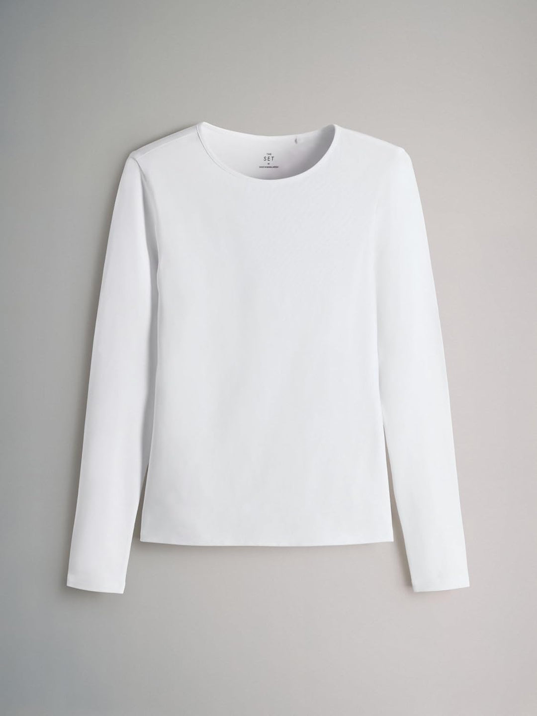 THE SET Damen t Langarmshirts mit Rundhalsausschnitt, 5er-Pack S Navy/Light Blue Stripe/Red/Stone Br
