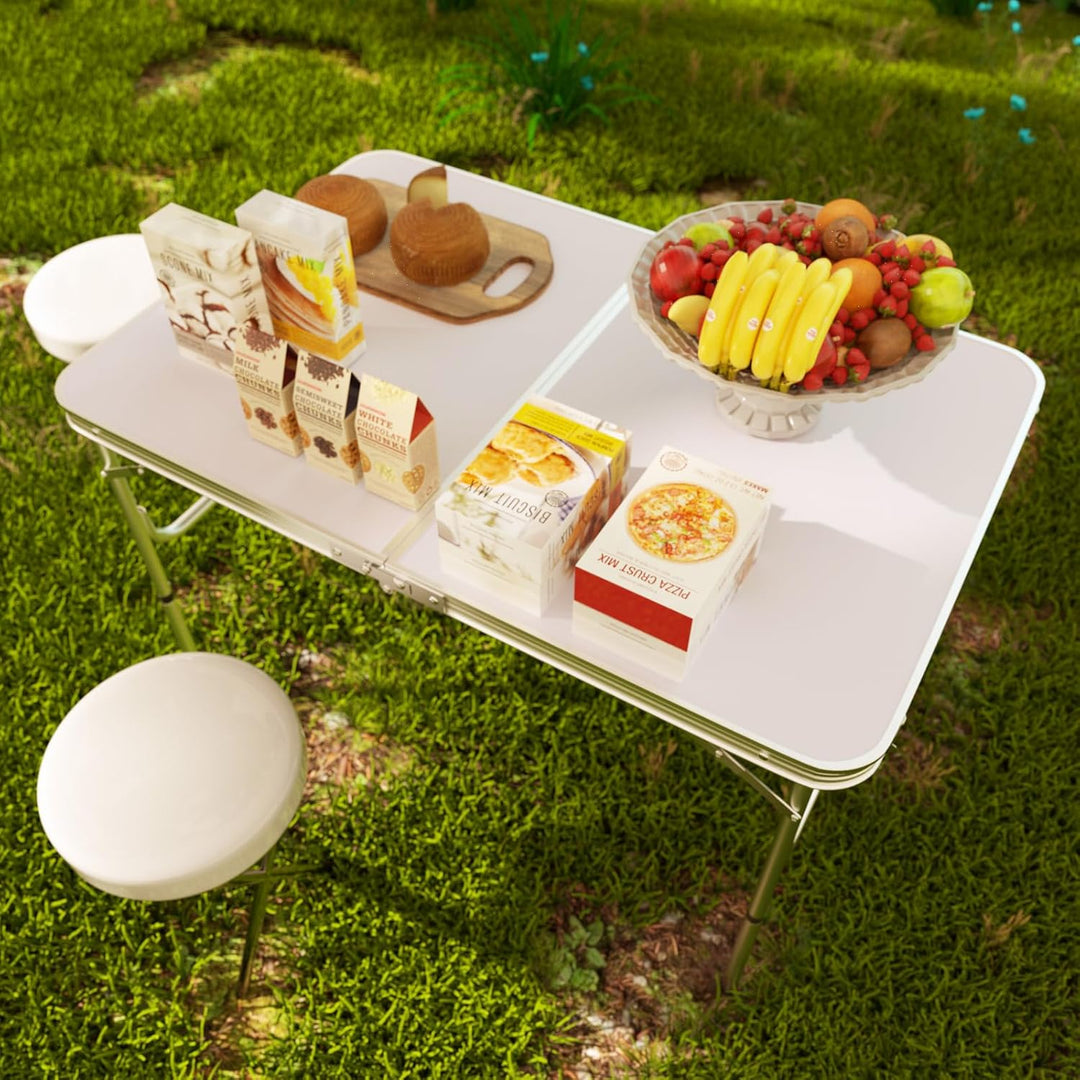 90cm Faltbarer Campingtisch, tragbarer Faltbarer Picknicktisch mit stabilen Aluminiumbeinen und Trag