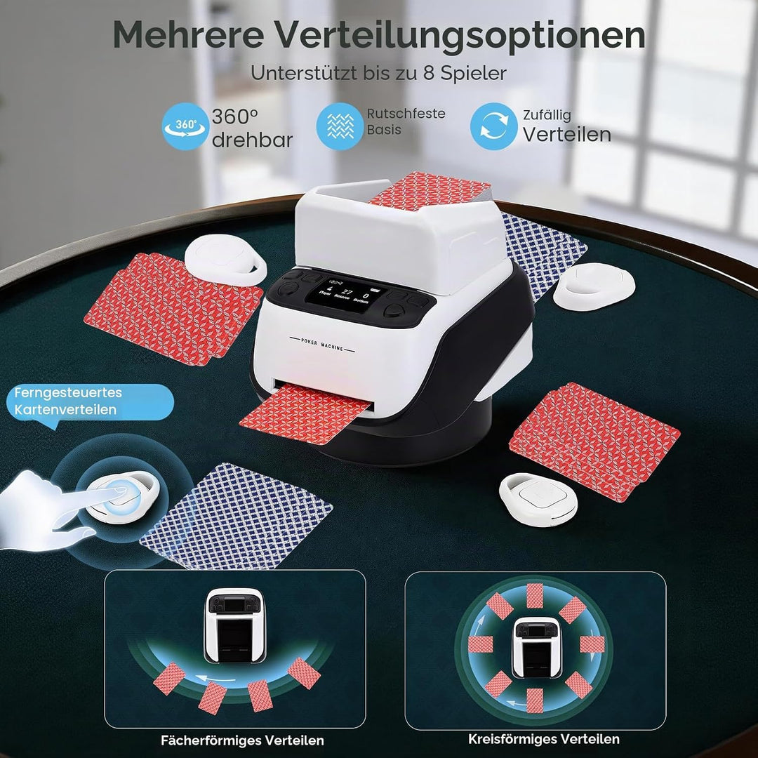 Automatischer Kartengeber, Einstellbarer Kartenspender für 8 Spieler, Kapazität für bis zu 4 Kartend